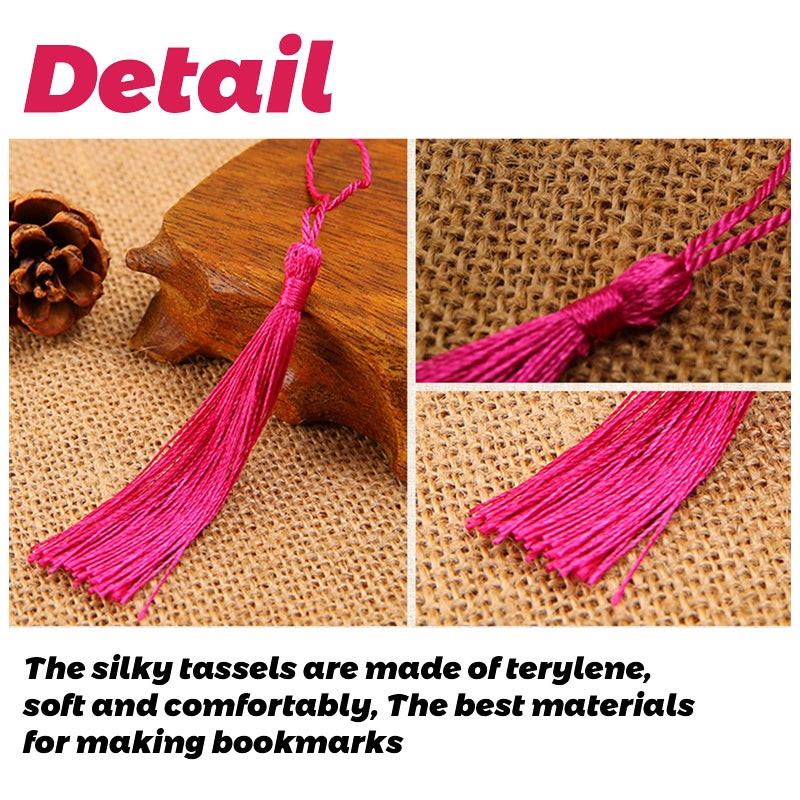 MUXGOA 148 Pcs Bookmark Tassels for Crafts Key Chain Tassels for Jewelry Making Tassels on String Mini Tassels for Graduation Book Marks(37 Colors  4 Pcs of Each) - Image 3
